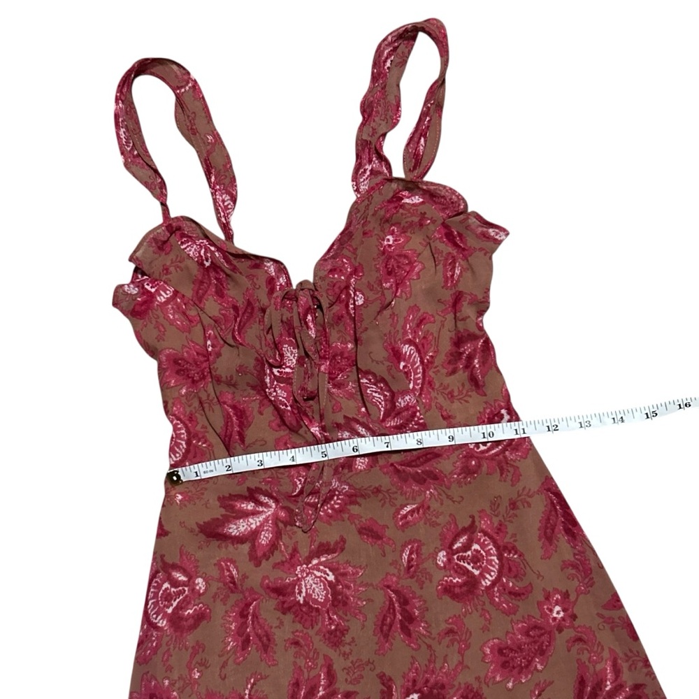 ‼️SOLD‼️ WHITE FOX Sleeveless Floral Print Tie Front Mini Dress XS - Picture 10 of 15